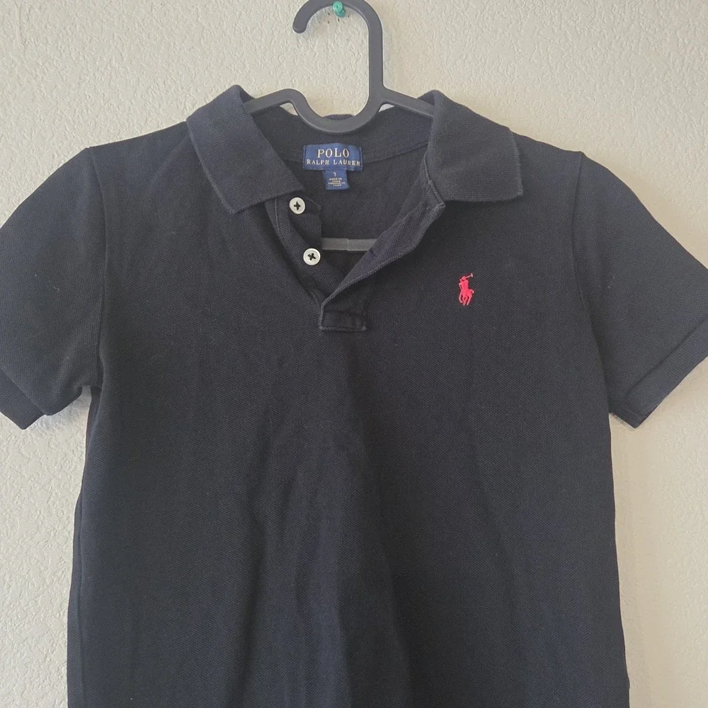 Ralph Lauren Polo Kids Size 7 Black With Red Pony Logo See Description